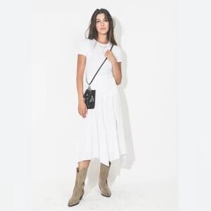 CÉDRIC CHARLIER Cotton Cinched Hi low Midi Dress